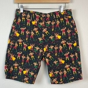 Forever 21 Lucha Libre Wrestler Shorts Mens 29 Black Excellent Novelty Chino